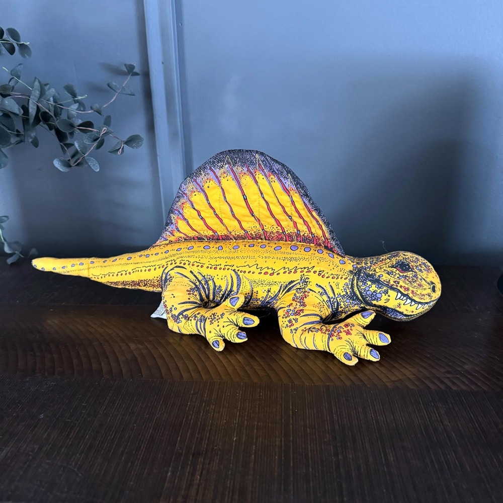 1992 Dimetrodon Applause plush Giant Dinosaur yellow pellet filled 28235 toy‎ - Picture 2 of 10